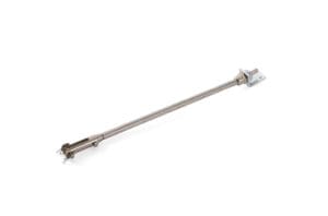 A long, slender metal rod with a small clamp at one end and a flat, rectangular attachment at the other end, ideal for facilitating natural ventilation.