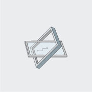 A minimalist illustration of a Mobius strip rendered in shades of gray and blue with arrows indicating the twist direction on a light background, subtly incorporating elements of window actuators.