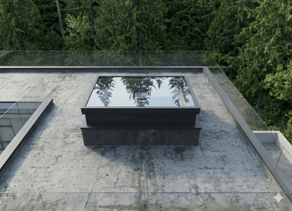 AOV Roof Hatch closed on top of a roof