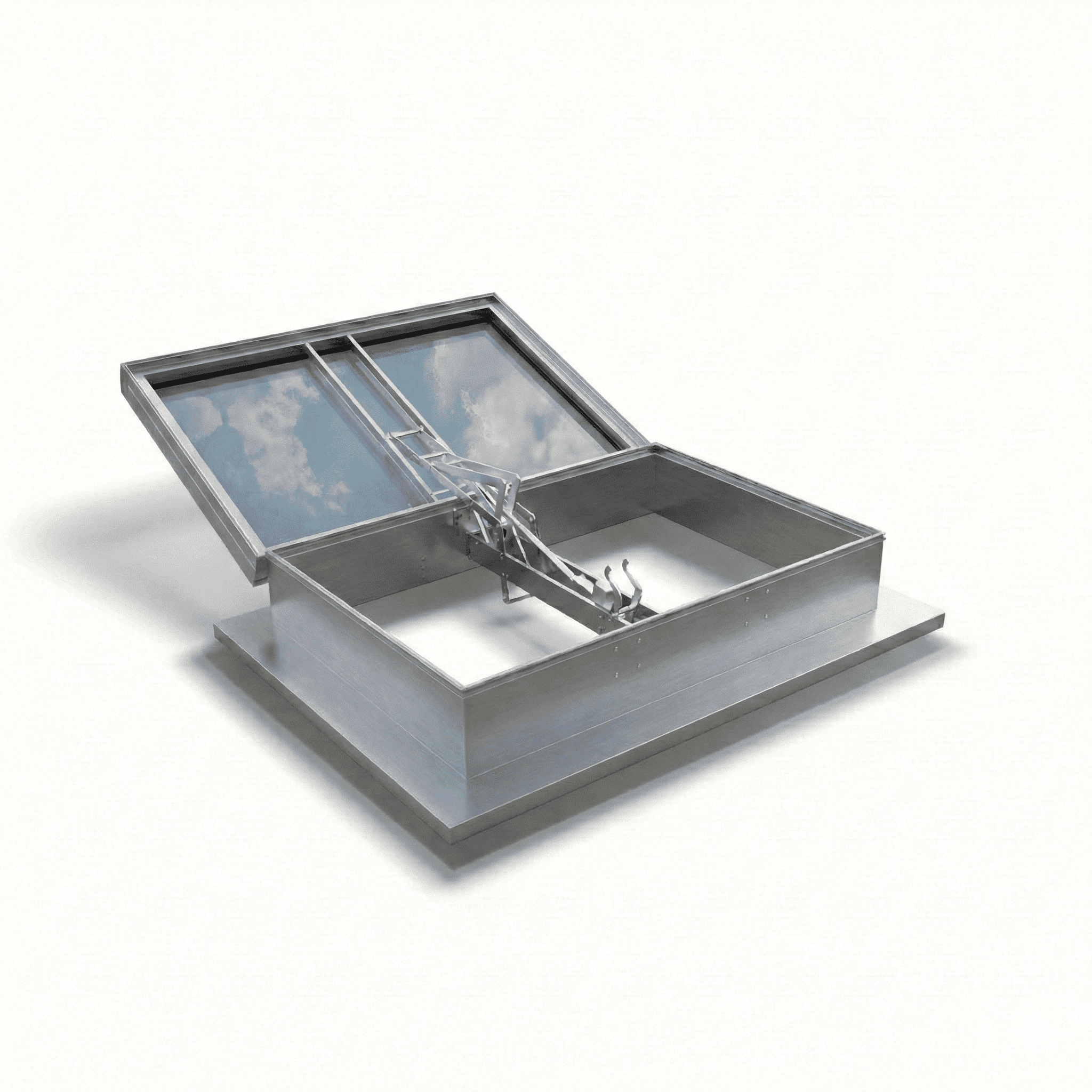 Silver AOV Roof Hatch open