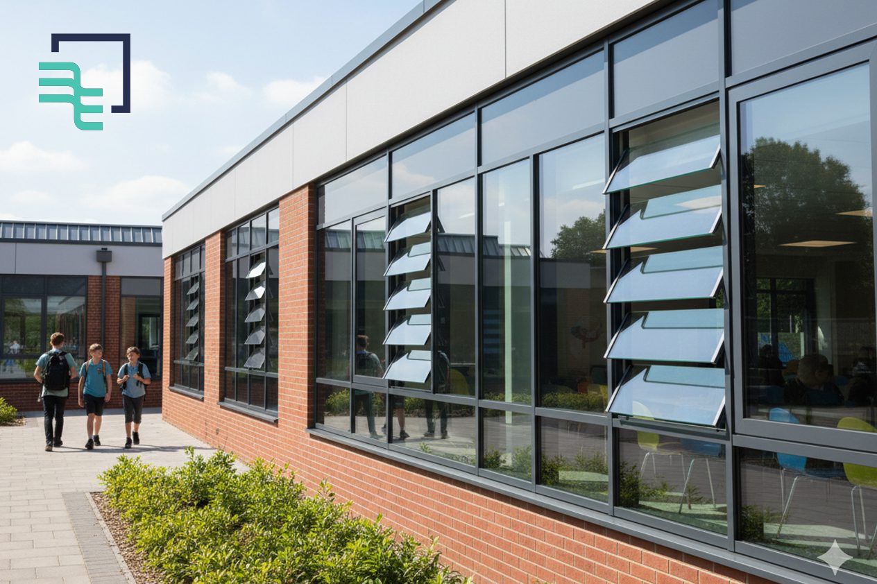 AOV Façade Window fitted to school windows